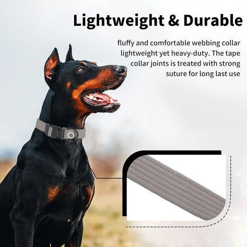 lynxking Soft Padded Dog Collar, Breathable Cotton Solid Color Adjustable Pet Collar for Little Puppies