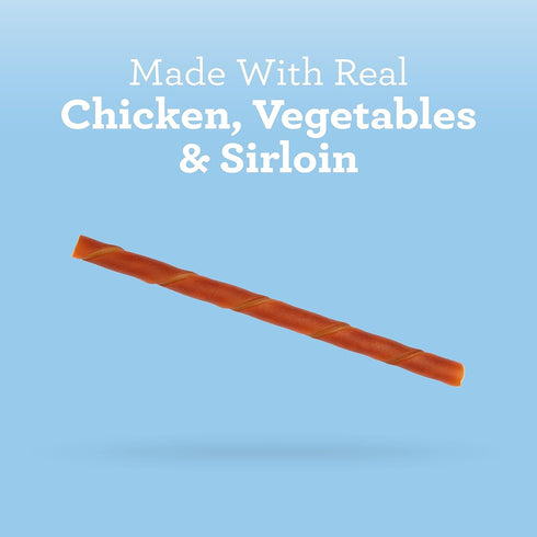 SmartBones Twist Sticks Made with Real Sirloin - 50 Count Rawhide-Free Chew for Dogs