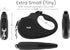 TUG Tiny 360° Tangle-Free Retractable Dog Leash with Anti-Slip Handle | 10 ft Nylon Tape (Black/Grey)
