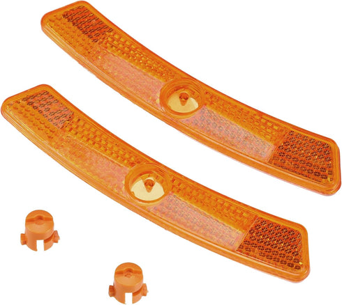 X AUTOHAUX 5"x0.79"x0.47" Bicycle Warning Reflector, Plastic Bike Accessories (Yellow, 1 Pair)