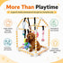 TAdgnba 8 Puppy Play Gym for Small Dogs, Dog Jungle Gym with Hanging Toys & Bungee Straps PVC Frame Indoor Jungle