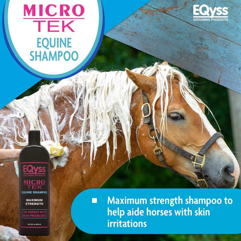 (32 oz) EQyss Micro-Tek Equine Itch Relief Shampoo - Soothes Irritated Skin, Stops Itching, Scratching, Rubbing