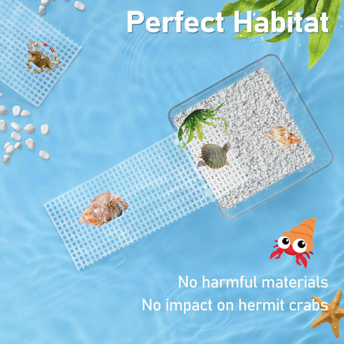 2 Pack Hermit Crab Water Tank with Cuttable Climbing Ramp - Ideal Hermit Crab Pool & Play Tank for Small Animals