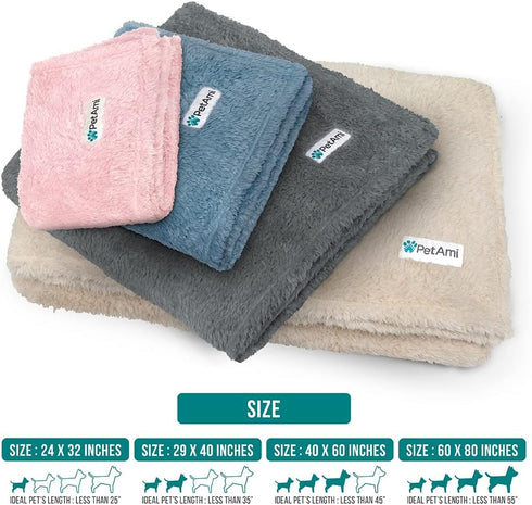 PetAmi Dog Blanket for Small Medium Dogs, Pink Fluffy Soft Puppy Blanket, Washable 29x40
