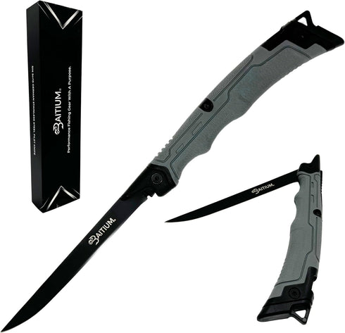 Folding Fillet Knife, 6 Inch Boning Knife, Collapsible Fishing Knife for Meat Cutting, Fishing Gear and Equipment