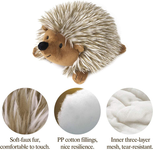 Pawaboo Plush Dog Toy, Non-Toxic Super Soft Faux-Fur Hedgehog Squeak Toy for Dog Puppy Training and Playing