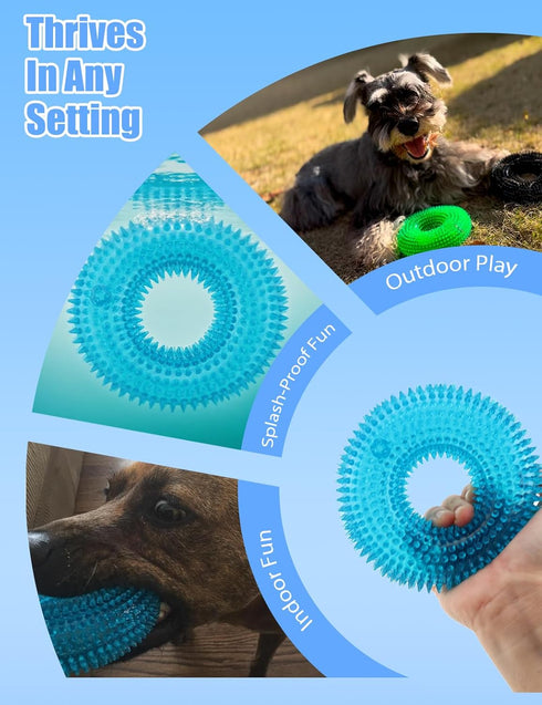 ADUCK Dog Squeaky Chew Toys for Aggressive Chewers - Dental Teething Cleaning (Non-Toxic Soft Natural Rubber), Cute