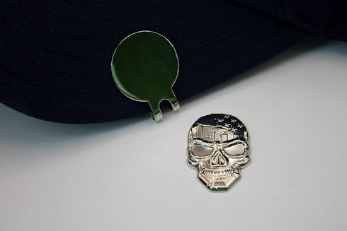 USA Skull Golf Ball Marker + Magnetic Hat Clip, Premium Quality Funny Unique Golf Gift, Accessories for Your Golfer