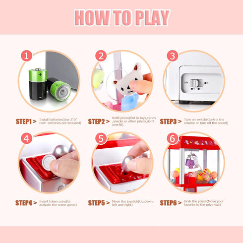 Claw Machine for Kids Toy Mini Arcade Machine Candy Grabber Prize Dispenser Vending Machine Arcade Game Machines
