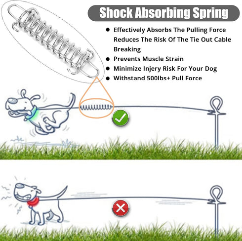 jenico Dog Tie Out Cable - 150 FT Dog Runner Cable with Swivel Hook, Outdoor Dog Leash Run Tether for Small to Medium