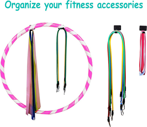 Yoga Mat Storage Rack Wall Mounted, 4 Pcs 2 Set Multi-Purpose Wall Holder for Storing Yoga Mats, Blocks, Foam Roller