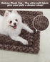Washable Dog Bed Mat, Reversible Dog Crate Pad Soft Fluffy Pet Mattress for Large Medium Small Dogs, 41 x 27 Inch, Brown