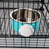 2 Pack Pet Food Water Bowl Combo - Plastic Basin and Stainless Steel Dish for Rabbit, Chinchilla, Hamster, Bird, and