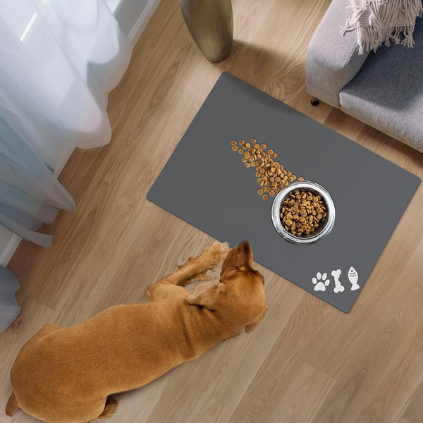 Absorbent Dog Food Mat, Quick Dry Dog Water Dispenser Mat, Easy Clean Dog Bowl Mat, Multiple Colors & Sizes
