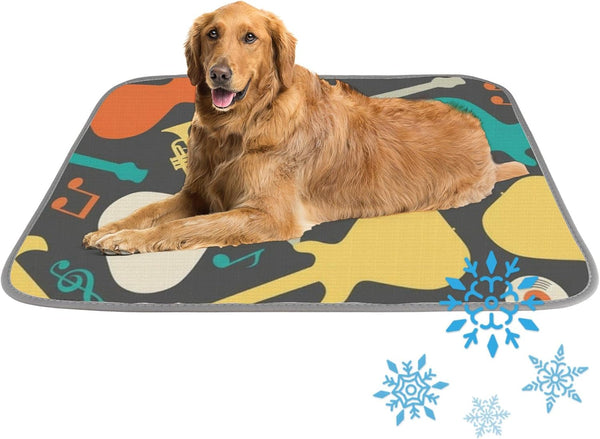 Generic Cooling Pet Mat Ice Silk Dig Cooling Mat Musical Note Prints Dog