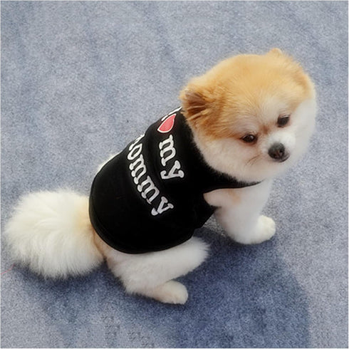 3 Pack Dog Shirt for Small Dog Boy Girl Puppy Clothes - Love Mommy I Love My Daddy Summer Shirt, Soft Breathable Pet