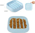 Healthy Slow Feeder Dog Bowl for French Bulldog - Striped Pattern, No Choking, Blue
