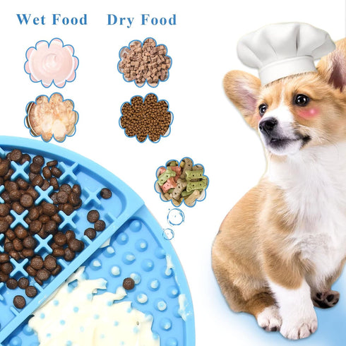 Lick Mat for Dogs and Cats,Dog Lick Mat,Slow Feeder Dog Bowls,for Dog Anxiety Relief,Dog Toys to Keep Them Busy,Dog Enrichment Toys for Bathing|Blue