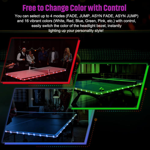 14 Ft&13 Table,16 LED Ping Pong Table Light&Net Light, Ft Light Net for Ping Pong Table&Net Color Change, Durable