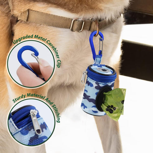 1680D 1 FURHAB Dog Poop Bag Holder for Leash Doggie Waste Bag Dispenser Puppy Potty Carrier Small Doggy Zipper Pouch