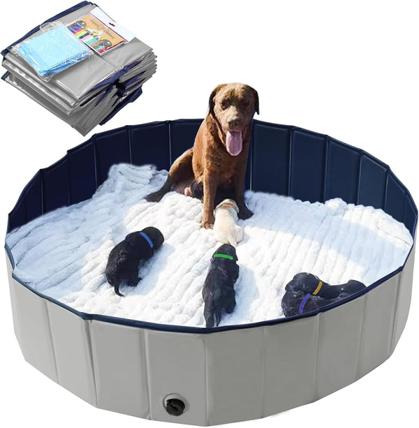 Artilife Dog Whelping Box, Pool for Dogs, Whelping Supplies for Puppies (Grey, 47" Dia.x12 H)