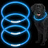 3 Pieces LED Dog Collar Light Up, Rechargeable Adjustable for Night Walking, Large Medium Small Dogs, Blue, Classic