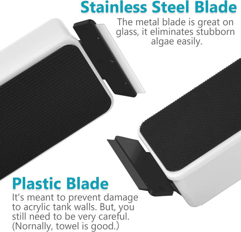 Magnetic Aquarium Fish Tank Glass Algae Scrapers Glass Cleaner Scrubber Clean [Blades Attachment, Floating