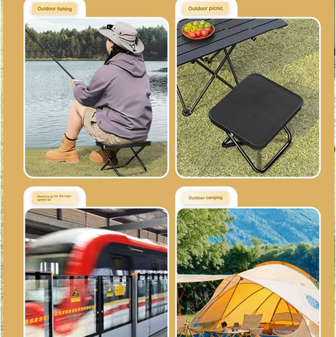Generic Commuting, Portable Folding Chair Purse - Lightweight Compact Foldable Stool for Outdoor Hiking Picnic