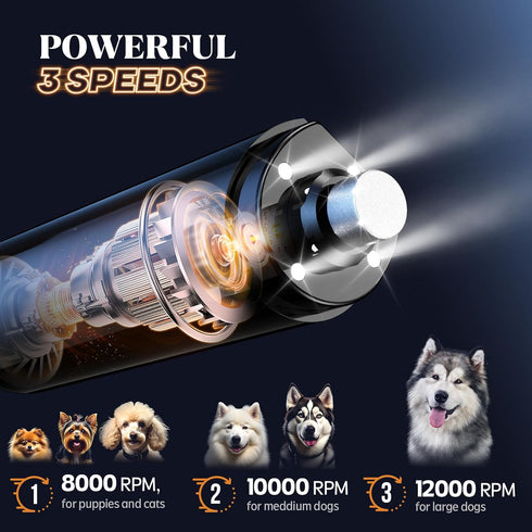 4-Lights Trimmers, 3 YABIFE Dog Nail Grinder, Easy Quick Locate Dog Nail for Puppy Paw Toenails or Pets from Small