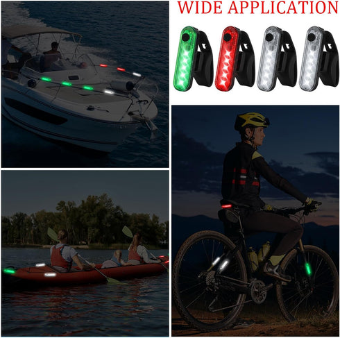 6 4 Treela Pcs LED Navigation Kayak Lights with Safety Whistle Battery Operated Stern Boat Lights Rechargeable Boat