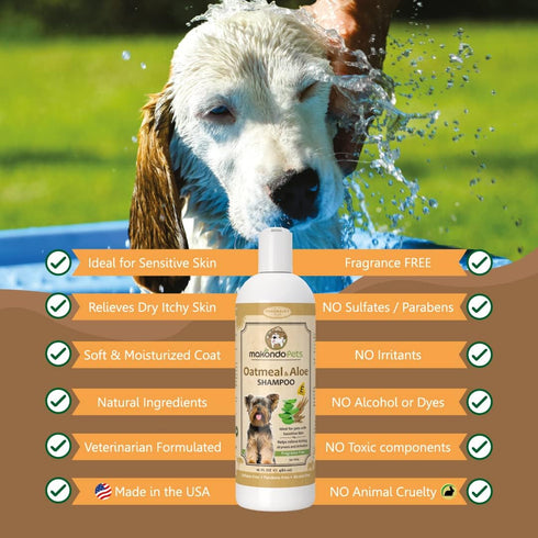 Oatmeal Shampoo for Dogs with Aloe Vera - Hypoallergenic Dog Shampoo for Allergies and Itching