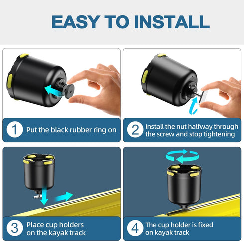 Kayak Cup Holder with Rubber Tab, Multifunctional Water Bottle Holder, Phone Holder, Fishing Tool