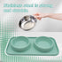 Double Dog Food Bowls Stainless Steel with Non-Skid Silicone Mat, Removable Water and Food Bowls Set