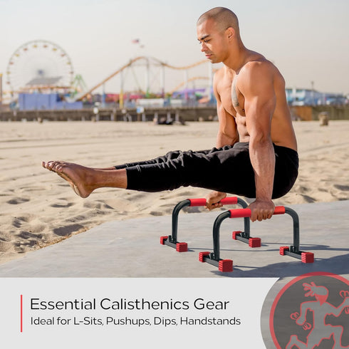 Rubberbanditz Parallette, Parallel Bars & Dip Station for Home Gym Workout Equipment