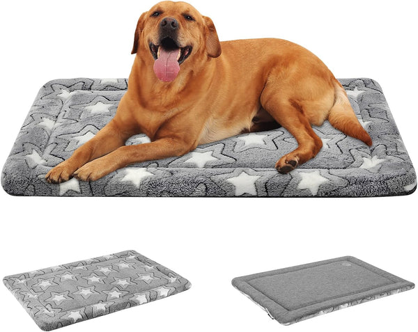 EMPSIGN Dog Bed Mat, Reversible Dog Crate Pad, Machine Washable Kennel Pad for Large Medium Small Dogs, Grey