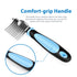 Flexzion Dogs Dematting Comb, Stainless Steel Blades Rakes for Matted Knotted Hair, Grooming Tool - Black & Blue