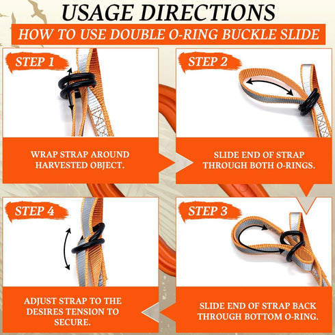 MULTUS Perfect Deer Drag, Durable Safety Reflective Orange Strap with Comfort Grip Handle for Game Dragger