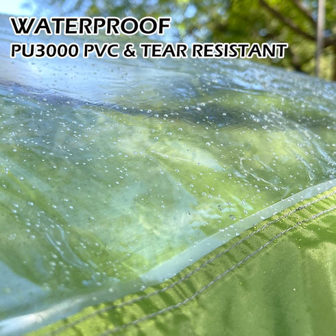 Transparent Tent Tarp Replacement for Ayamaya 4 Person Pop Up Tent, Clear Camping Rain Tarp, 3.7 * 3.4ft