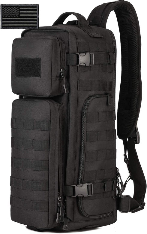 Protector Plus Tactical Sling Bag Military MOLLE Crossbody Pack (Patch Included)