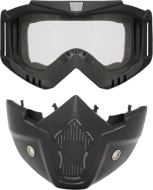 Full Face Airsoft Mask, Paintball Mask, Tactical Mask, Motorcycle Goggles with Removable Face Mask