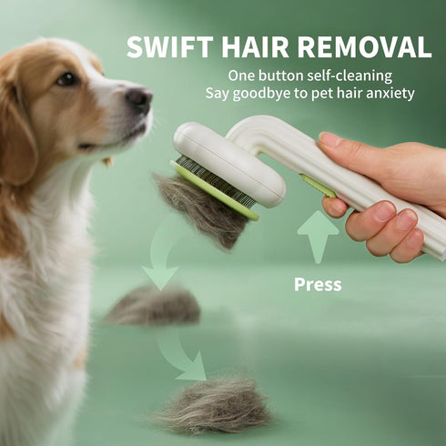 Cat Brush Dog Brush with Release Button for Shedding, Self Cleaning Cat Comb Hair Brush for Indoor Cats, Dog Deshedding