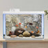 AWERT 36x18 inches White Grey Rocky Terrarium Background, Stone Aquarium Background for Fish Tank Decor