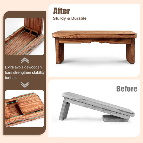 Folding Yoga Meditation Bench - Yoga Kneeling Bench for Adult, Wooden Zen Meditation Stool Kneeling Bench for Yoga