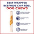 5" 8 Count/4 Pack Pet Factory Twistedz American Beefhide Chip Rolls Dog Chew Treats w/Real Beef Meat Wrap