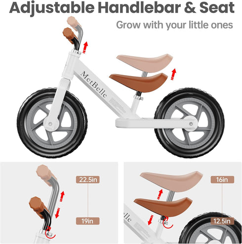 1-3 Old,12" 2-5 2-3 MetBelle Toddler Balance Bike Year No Pedal Kids Indoor Outdoor Toy Bike Years Old with Tool-Free