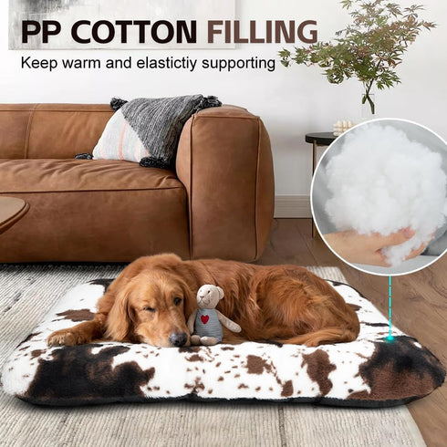 Dog Bed Crate Pad - Soft Fluffy Cushion for Small Dogs, Anti-Slip Comfy Mat for Dog Crate