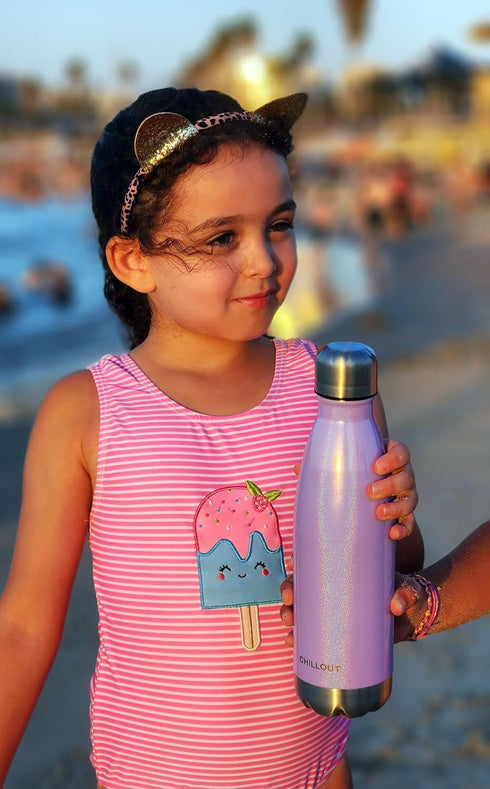 2 Pack 17 oz 2 Set CHILLOUT LIFE Stainless Steel Water Bottle for Kids School: Double Wall Insulated Cola Bottle Shape