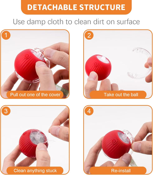 Interactive Cat Toys for Indoor Cats Smart Automatic Ball Rolling for Bored Kitten Pet Upgraded Speedy Moving Chase