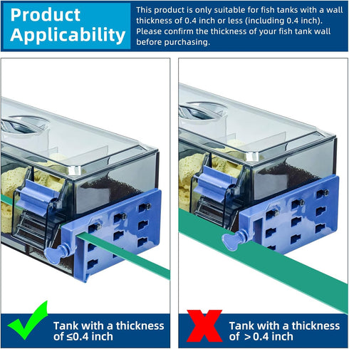 Multi Layer Fish Tank Filter with Waterfall Oxygenation for 20-30 Gallon Tanks, Flexible Mounting, Dust & Splash