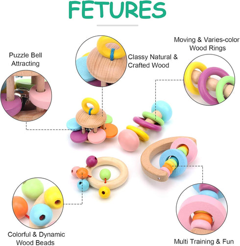 Large Interactive Bird Toys for Foot Parrot - Handheld Toys, 4 Pack